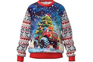 DDSOL Toddler Boys Girls Christmas Sweatshirts Kids Ugly Xmas Pullover Funny 3D Sweater Fleece Warm Tops 4-11 Years