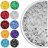 White Glitter Pony Beads (1200pcs 6x9mm), Pony Beads Bulk for Bracelets Necklace Jewelry Making, Arts & Crafts Beading Supplies for Jewelry Making, Hair Beading