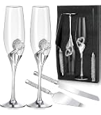 Lenox True Love Silver Personalized Wedding Champagne Flutes