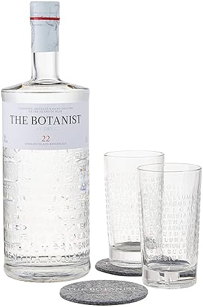 The Botanist Gin mit 2 Ritzenhoff Gläsern + Filzuntersetzern (1 x 1.5 l)