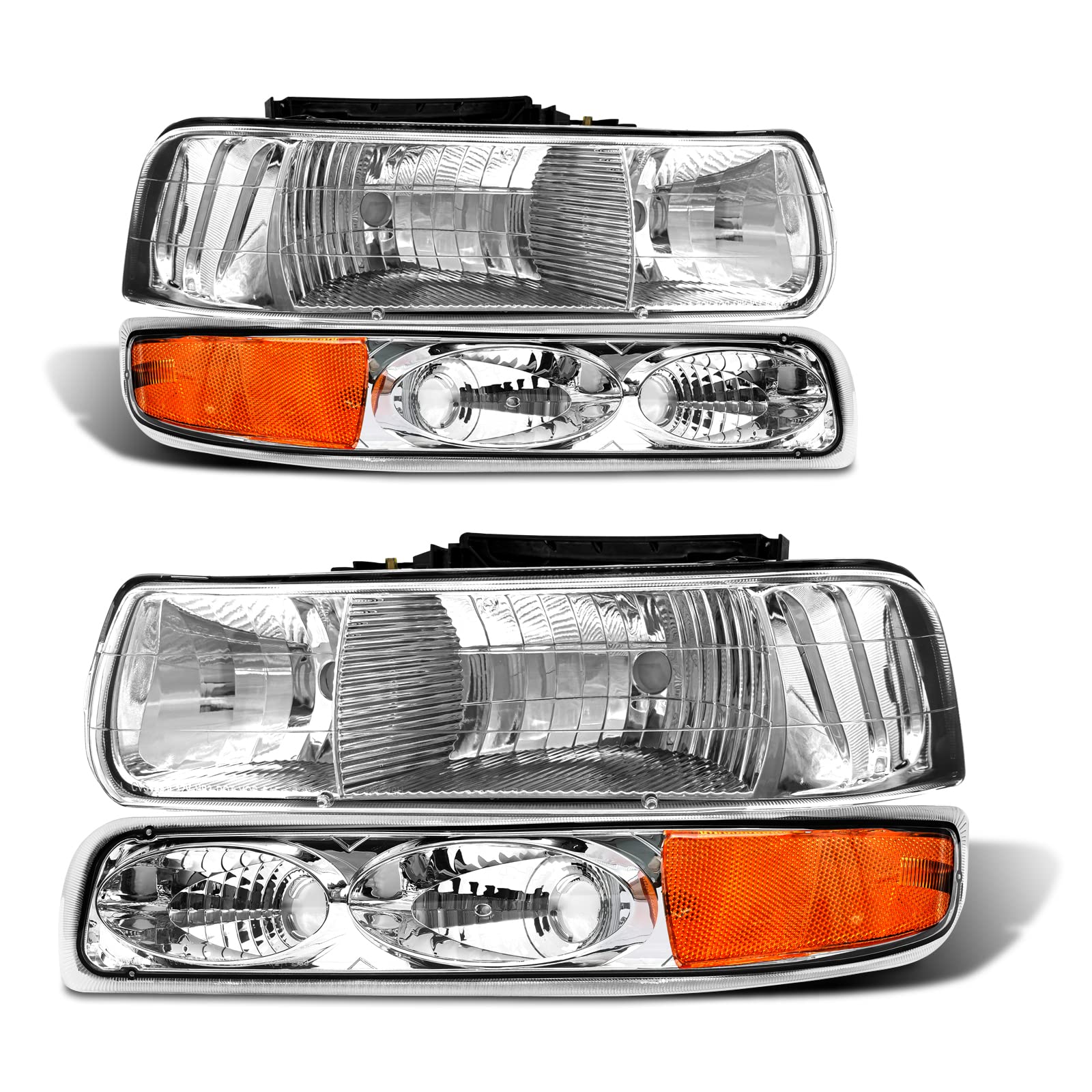 2003 Silverado Headlights Oem Black/Amber Headlight Bumper Lamps For  1999-2002 Silverado, Suburban, Tahoe 01 Silverado Headlights, image size:1600x1600
