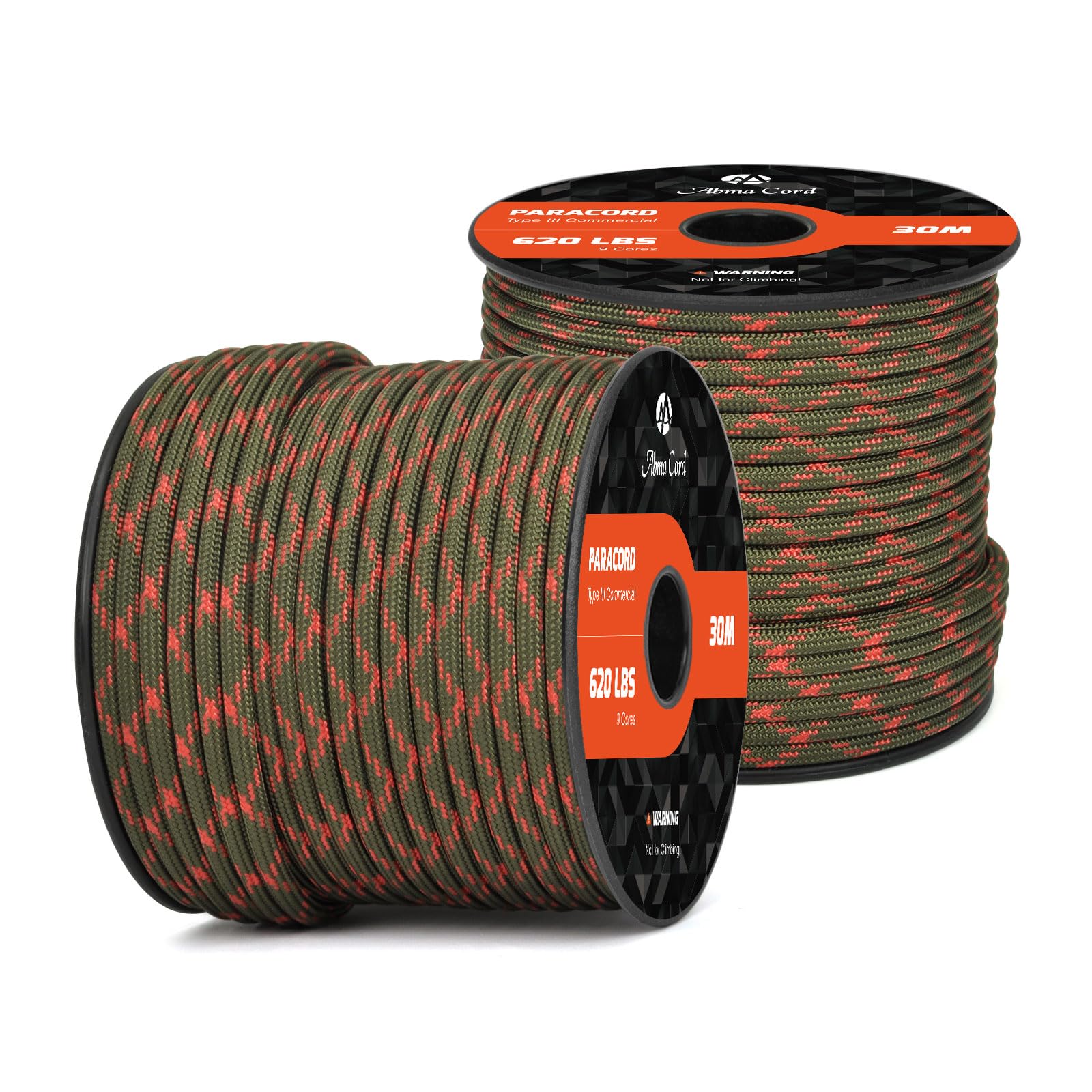 Abma Cord Paracord 620 lbs 4mm 9 Strands 100% Nylon 30M - Apocalypse