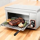Commercial Cheese Melter Salamander Broiler, 1500W Electric Cheesemelter Heater Heating Grill, 120-570&deg;F Rapid Heating Countertop Raclette Cheese Melting Oven