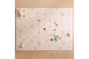 Nuby Reversible Baby Floor Mat, 77" x 58" - Foldable and Lightweight Baby Play Mat for Floor - Easy Storage and Travel - Stars and Sky