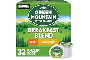Green Mountain Coffee Roasters Decaf Breakfast Blend , Single-Serve Keurig K-Cup Pods, Light Roast Coffee, 32 Count