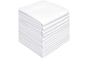 Zenssia Men's Pure Cotton Handkerchiefs with Hem, Bulk Set Hankies