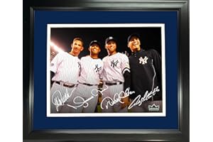 HOFSM.COM HALL OF FAME SPORTS MEMORABILIA Framed Core Four New York Yankees Jeter, Rivera, Pettitte & Posada Facsimile Laser Engraved Signature Auto 11"x14" Baseball Photo HOFSM Holo