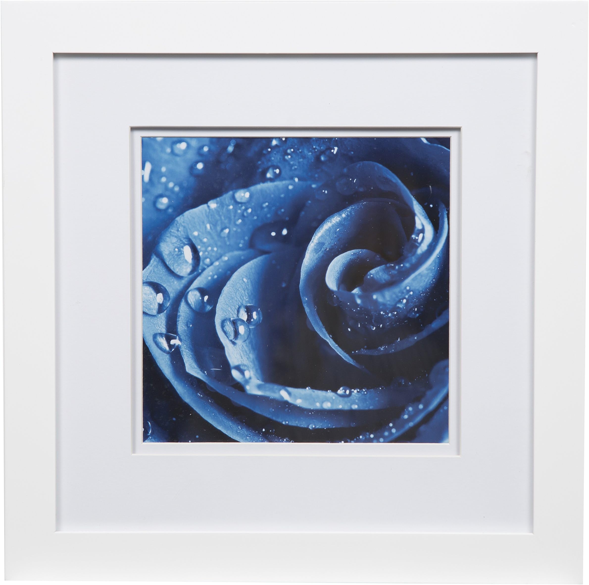 Gallery SolutionsWall Mount or Tabletop Picture Frame with Double Mat, 12x12 Matted To 8x8, White