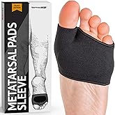 Brison Podiatrist-Designed Metatarsal Pads for Women & Men - Ball of Foot Cushions for Pain Relief Metatarsalgia Morton's Neuroma Calluses 1 Pair (Black, M/S)