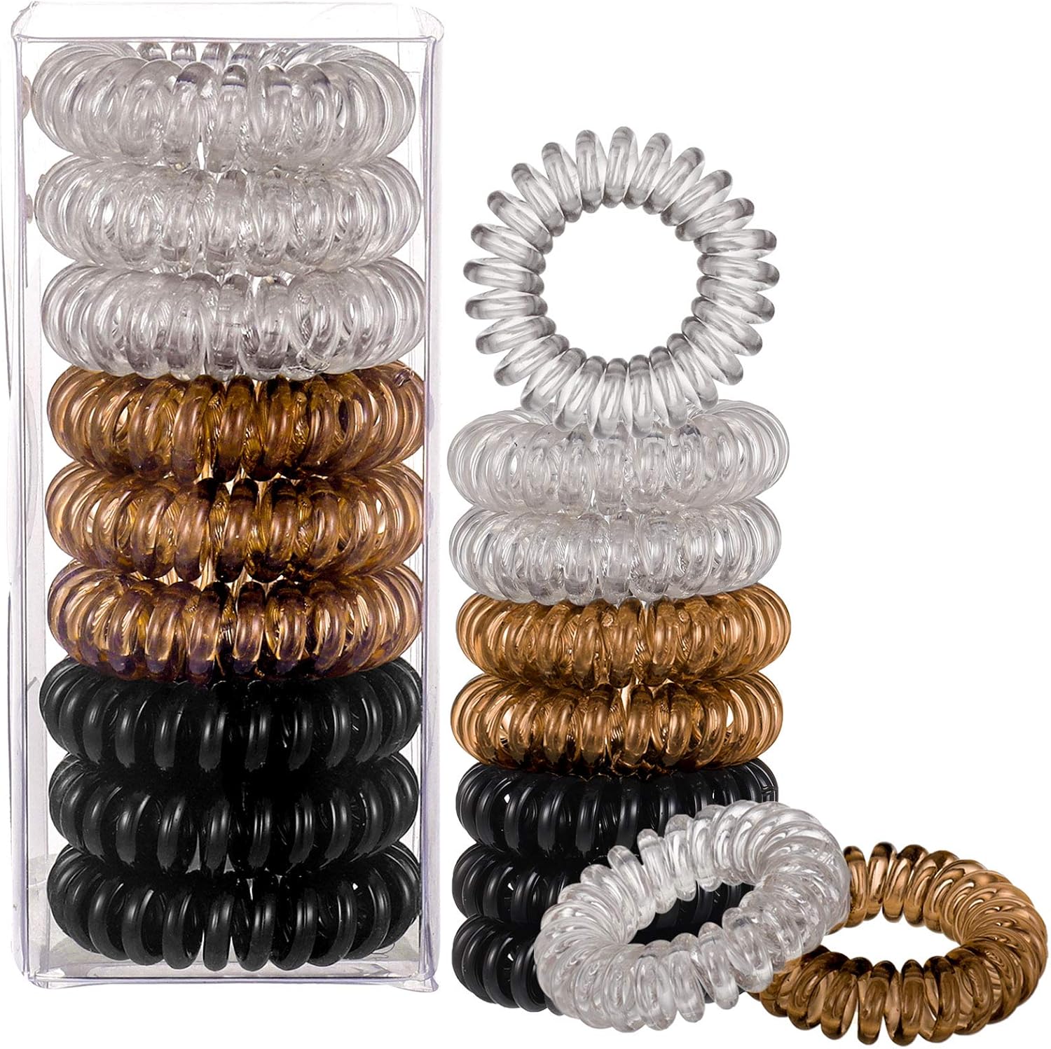 HeyuLotus 18 Pack Spiral Hair Ties Traceless Cord Hair Bands Phone