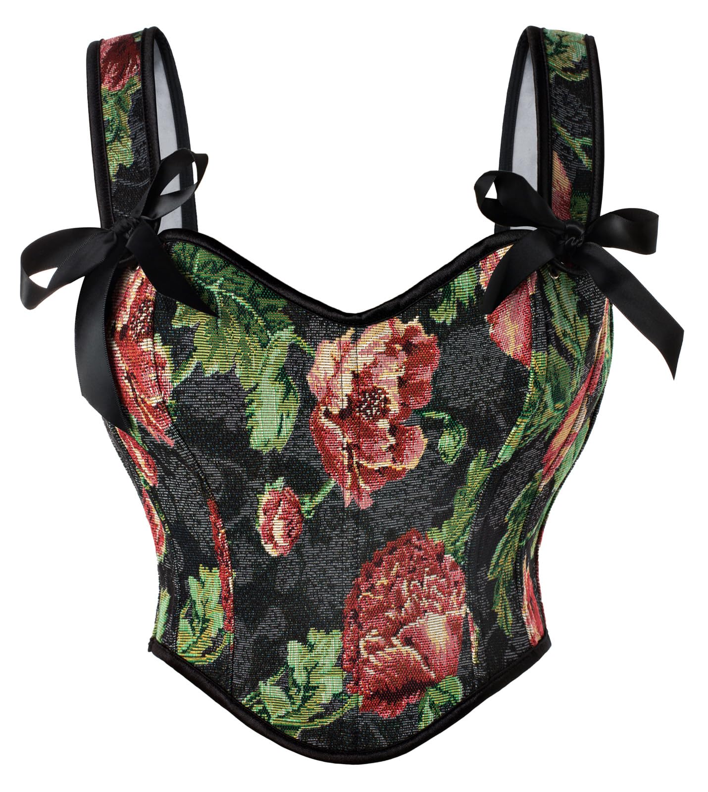 Photo 1 of Scarlet Darkness Renaissance Corset Tops for Women Victorian Foral Corset Summer Cropped Top Red Size 16