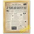GIFTSFARM 30th Birthday Decorations Framed for Women or Men, Classy Vintage Table Decor, Birthday Card Poster for Him or Her 