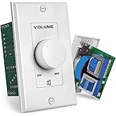 Pyle Home Wall Mount Volume Control Knob-Flush In-Wall Plate Rotary Style Adjustment,20-20kHz Freq. Response Companion for Hi