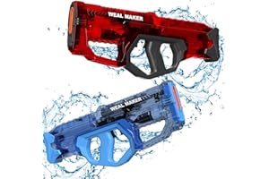 ARTCOOL 2P Powerful Auto Filling Electric Water Guns for Adults/Kids,Automatic Squirt Gun with 4 Batteries&High Capacity, Waterproof Water Pistol for Summer Pool/Beach Toys