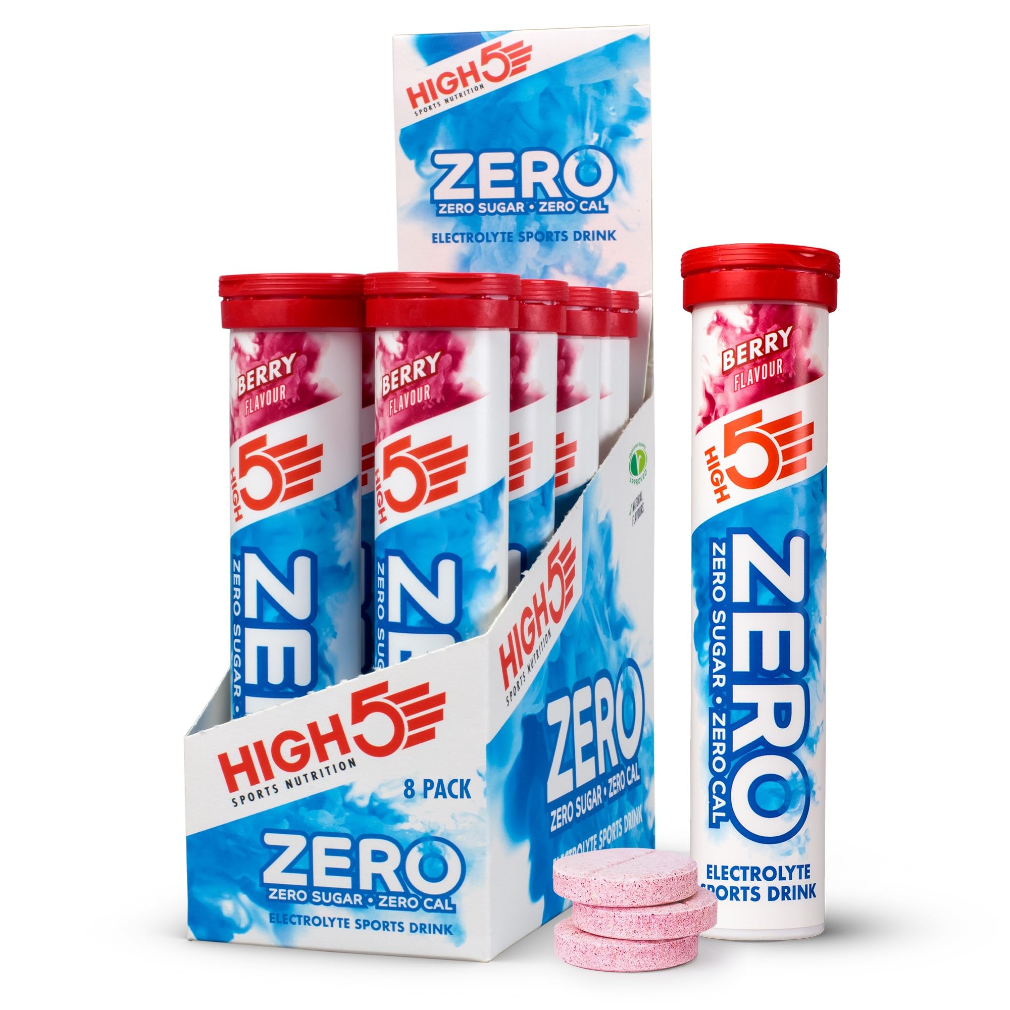 HIGH5 ZERO Electrolyte Tablet - Hydration Tablets Enhanced with Vitamin C - 0 Calories & Sugar Free - Boost Hydration, Performance & Wellness - Berry, 160 Tablets (20x, Pack of 8)