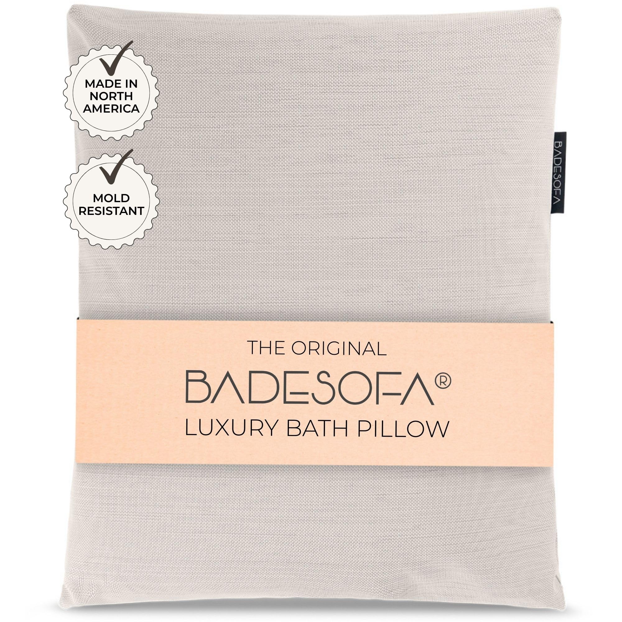 Photo 1 of BADESOFA® Luxury Bathtub Pillow L - Large Bath Pillow for Therapeutic Neck and Back Support Quick-Drying - Full Body Bath Tub Cushion - Luxury Spa Cushion in Ivory Pearl