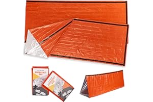 Bramble 2 Pack Emergency Waterproof Thermal Sleeping Bag, Survival Emergency Blanket, Bivy Bag Sack Cover, Cold Weather Survi