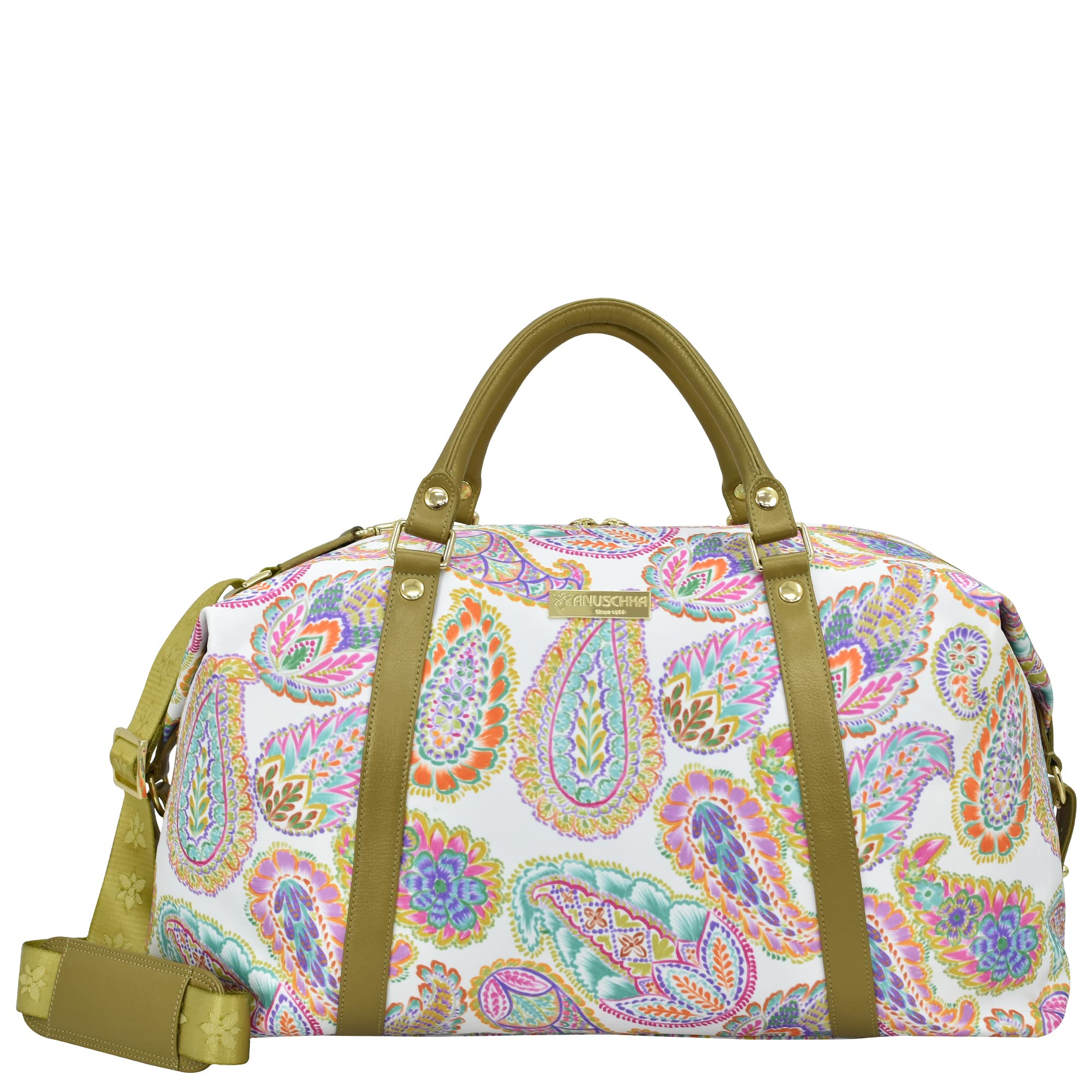 Anuschka Wanderlust Collection Great Escape Duffel Bag - Nylon Fabric Bags for Women - Boho Paisley