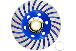 Diamond Concrete Grinding Wheel 4"(100mm) - Turbo Row Cup Grinding Wheel for Polishing and Cleaning Granite Marble Concrete Masonry Artificial Stone for Angle Grinder SANLEETEK