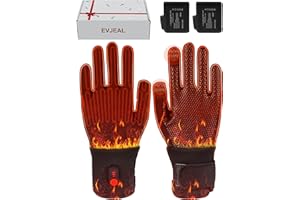 EVJEAL Heated Gloves for Men & Women Rechargeable, Electric Winter Gloves with Fast Heating, Touchscreen Fingers & Windproof Design for Outdoor Work & Cold Weather