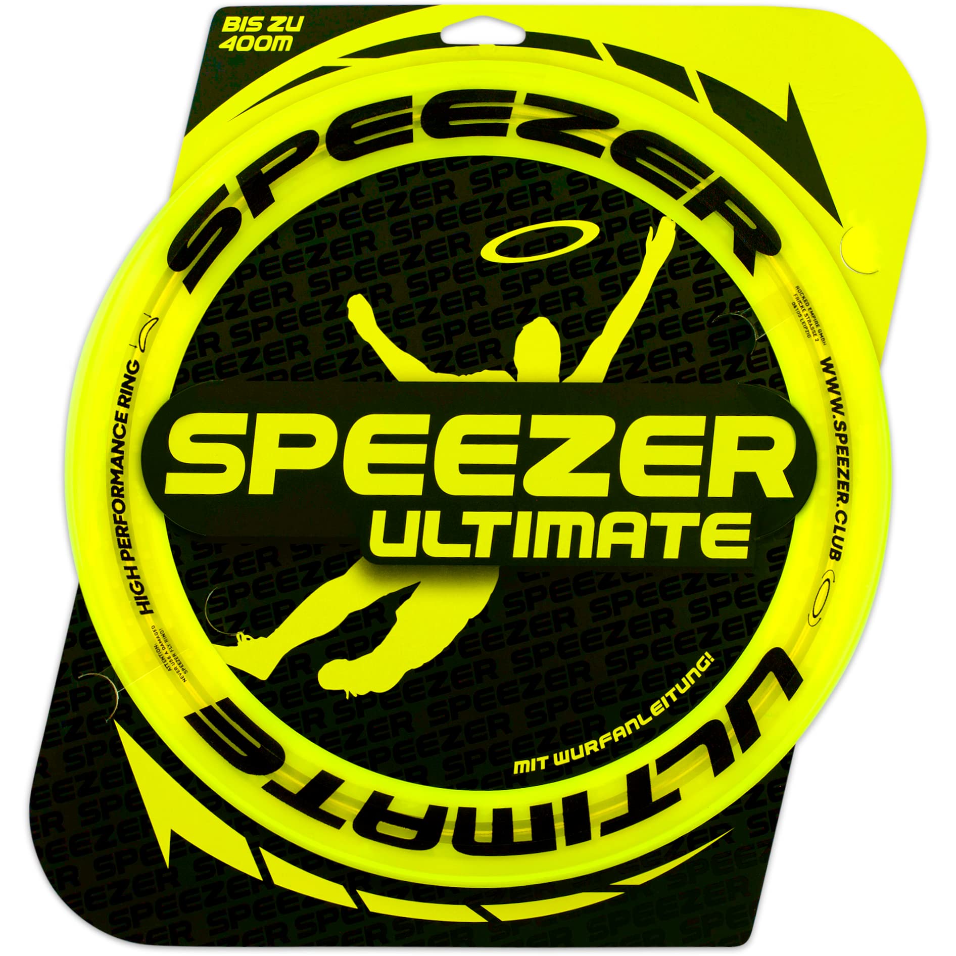 SPEEZER® Ultimate Frisbee Ring – The Neon Yellow Throwing Ring with a Diameter of 33 cm is the Outdoor Fun Sport Game for Children and Adults – the Frisbee Disc with a Range of up to 400 m
