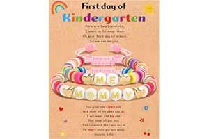 GLITTO Mom Daughter Gifts, 2ps Matching Beaded Heart Bracelets Jewelry for Mother Daughter/Mommy and Me/Mama Mini