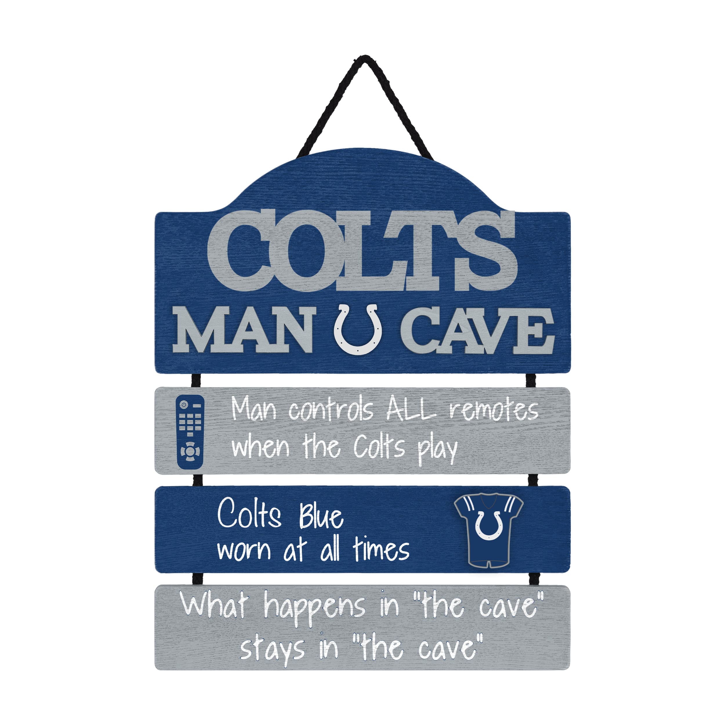 FOCO Forever Collectibles NFL Indianapolis Colts Wood SignWood Man Cave Sign, Team Colors, One Size Image