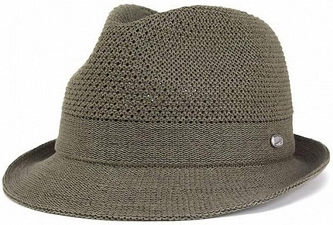 Amazon ボルサリーノ 中折れハット 帽子 ハット メンズ 春夏 Borsalino サーモニット マニッシュ 中折れ帽子 夏用 カーキ ハット 通販