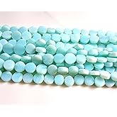 Rare Gemstone Peruvian Opal Gemstone Fancy Coin Beads 12 Inch Strand Size 6 - 7 MM Gemstone Making Jewelry | Blue Opal Beads | Plain Coin Beads