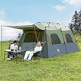 Night Cat 8-Persons Camping Tent: Large Waterproof Instant Cabin Hot Tent with Canopy and Stove Jack for Family Glamping