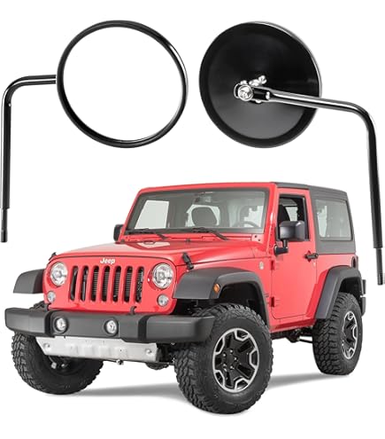 Side View Mirror Off-Road S For Jeep Wrangler CJ YJ JK JL - Door Hinge Mount Set Of 2 Wrangler CJ YJ JK JL Mirrors - Foto 8