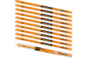DEKOPRO DEKO 12 inch Hacksaw Blades, Replacement Bi-Metal (10 Pack), 18 TPI High Speed Steel Grounded Teeth Saw Blade, Ideal for Cutting Wood, PVC, Copper Tube,Stainless Steel