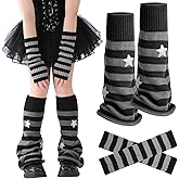 Jspupifip Leg Warmers and Arm Warmers for Women, Y2K Knit Set | Knit Arm and Leg Warmers, Coordinated Styling, Multiple Colors, for Layered Streetwear, and Parties