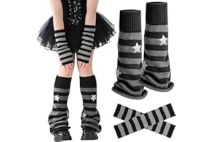 Jspupifip Y2K Leg Warmers for Women, Star Arm Warmers Streetwear Leg Cover Retro Stretchy Dance Accessories