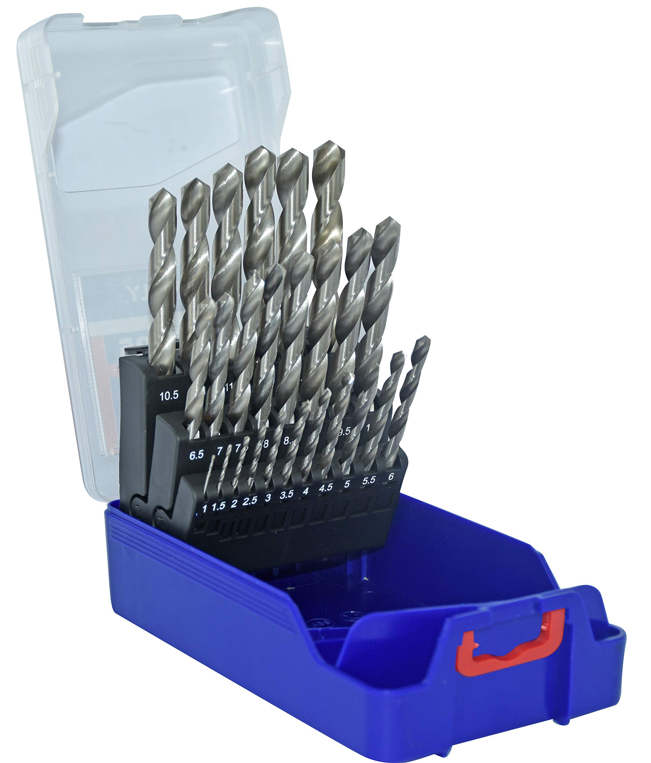 Tivoly 11452070017 T-Box of 25 Metal Drill Bits HSS Diameter 1 to 13 mm x 0.5 mm