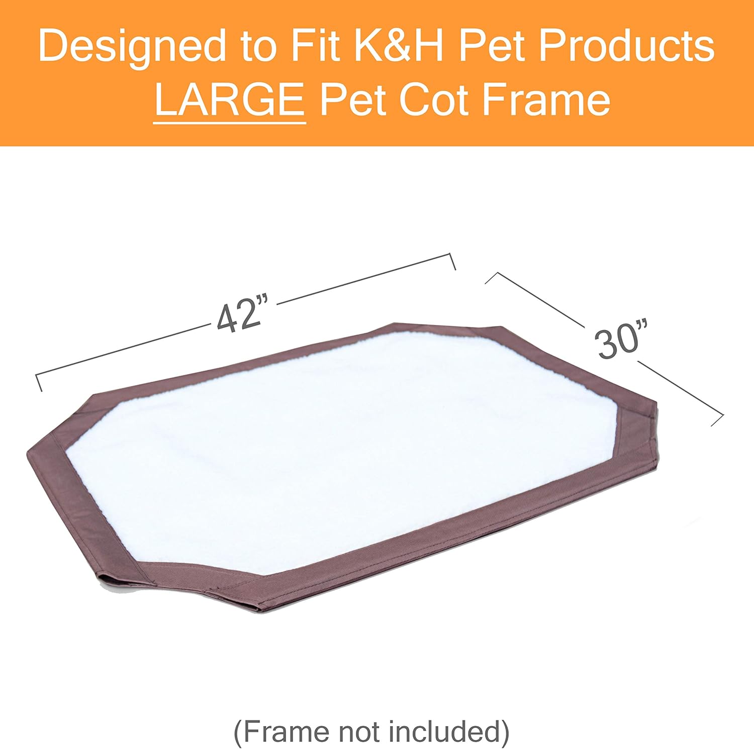 K&H Pet Products Self-Warming Pet Cot Replacement Cover Large Chocolate/Fleece 30" x 42" (Cot Sold Separately) : Pet Supplies