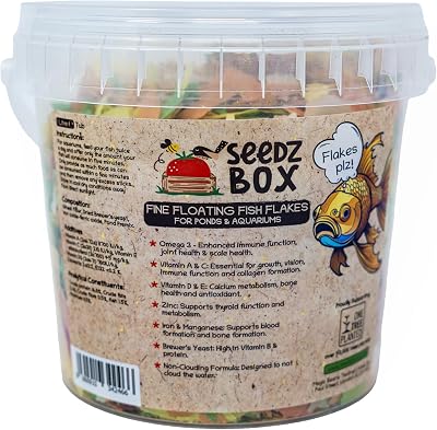 Seedzbox Tropical Fish Food Flakes 1L 140g for Goldfish & Pond Feeders