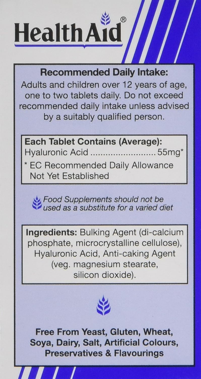 HealthAid Hyalluronic Acid 55mg - 30 Tablets, 30 count (Pack of 1) - Image 3