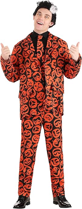 Mens David S Pumpkins Costume Standard Orange Clothing Amazon Com