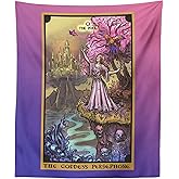 The Goddess Persephone The Fool Tarot Card Tapestry - Greek Pagan Witchcraft Wall Hanging Home Decor (60" x 50")