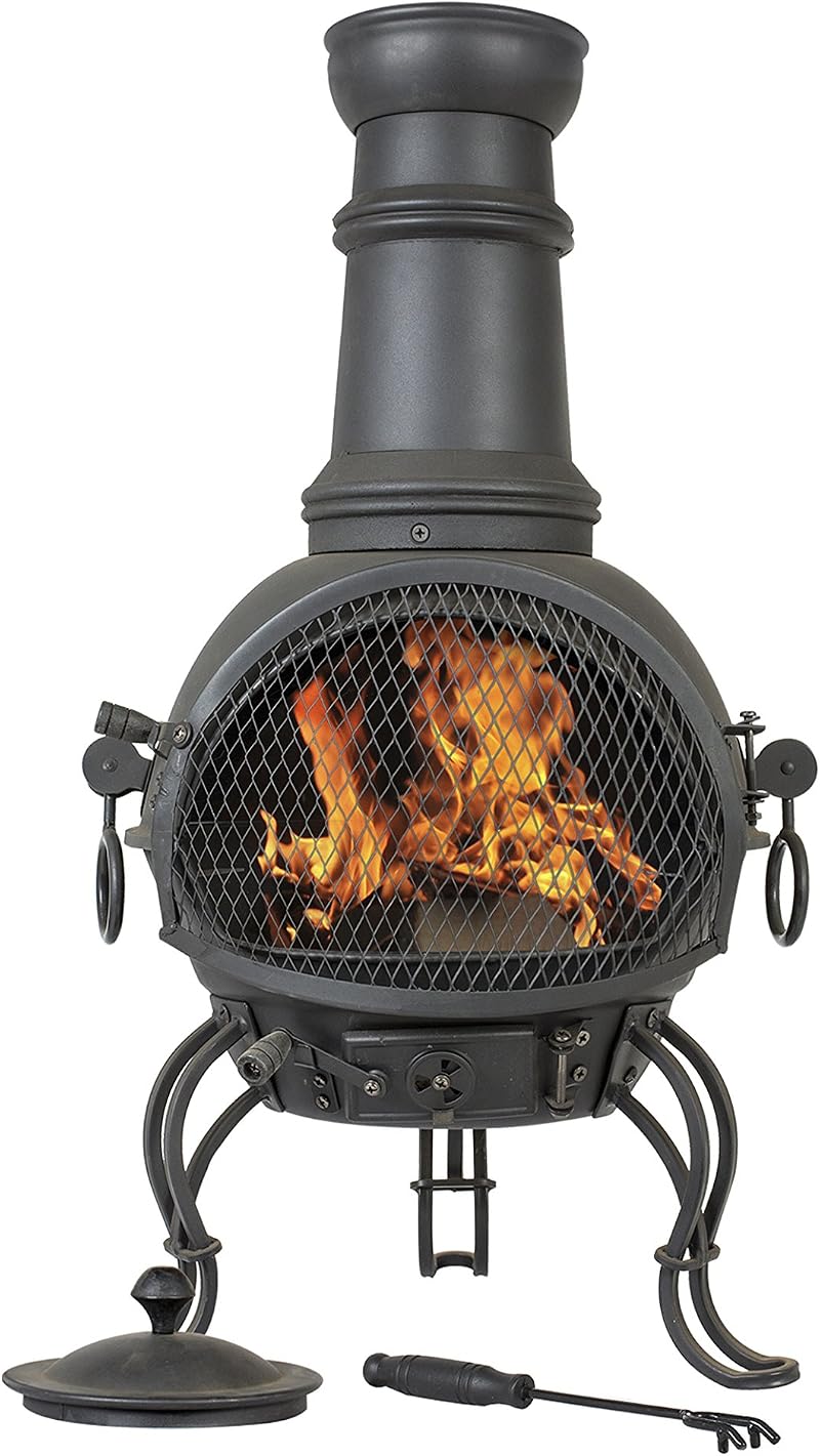 La Hacienda Steel Murcia Medium Chimenea BBQ Grill & Patio Heater