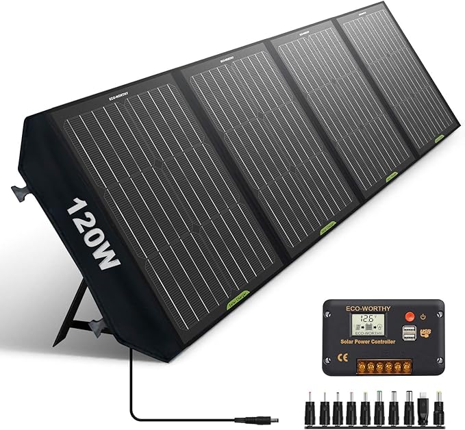 ECO Worthy 120W 12V Foldable Solar Panel Eco Worthy Folding Solar Panel