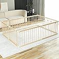 Baby Playpen Play Fence Gate Play Pen Wood Large,Playpens for Babies and Toddlers Kids Indoor,Baby Play Yards Gym