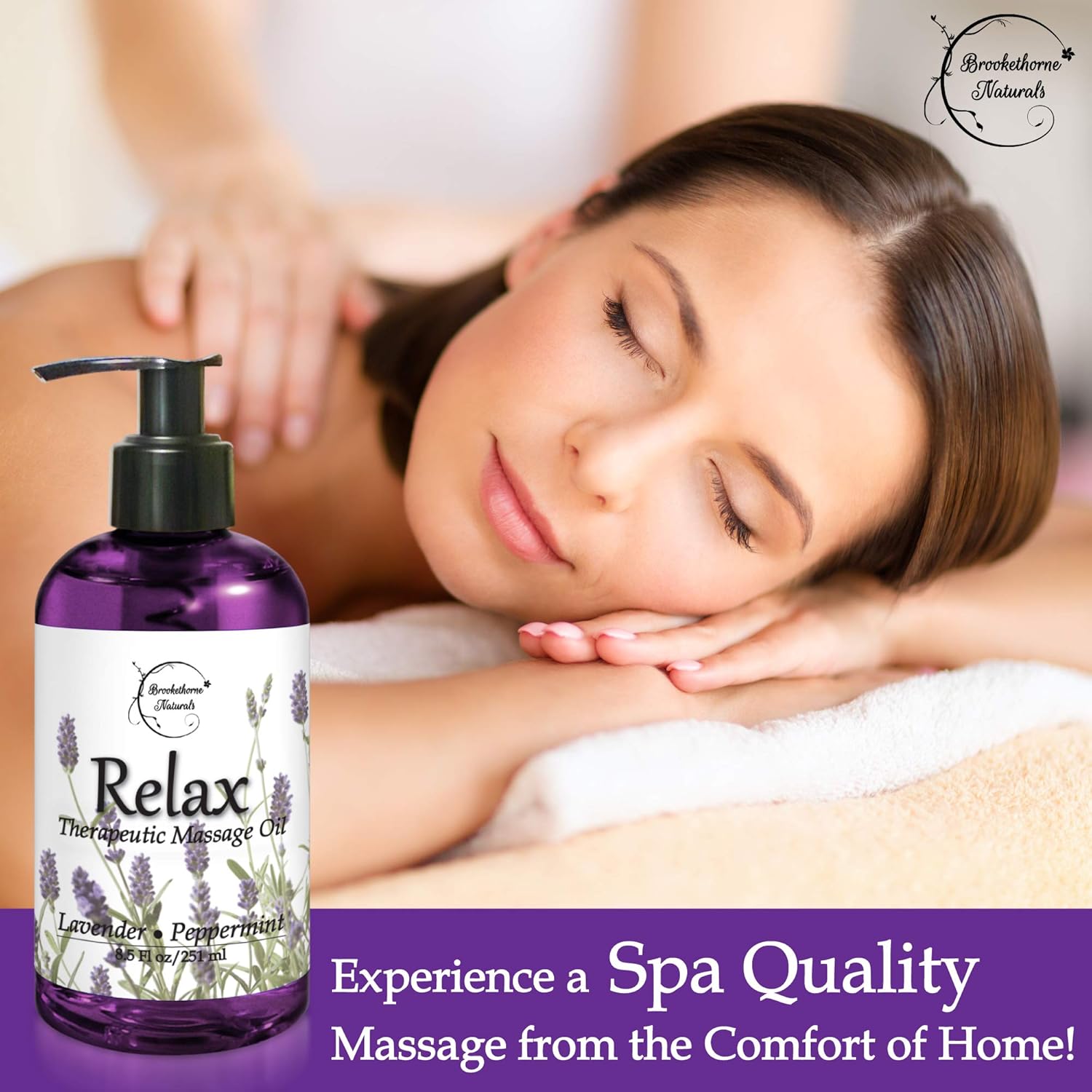 Relax Therapeutic Body Massage Oil - with Best Essential Oils for Sore Muscles & Stiffness – Lavender, Peppermint & Marjoram - All Natural - with Sweet Almond, Grapeseed & Jojoba Oil 8.5oz: Health & Personal Care