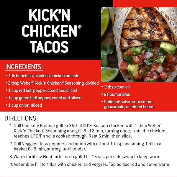 WEBER KICK’N CHICKEN SEASONING, 5 OZ