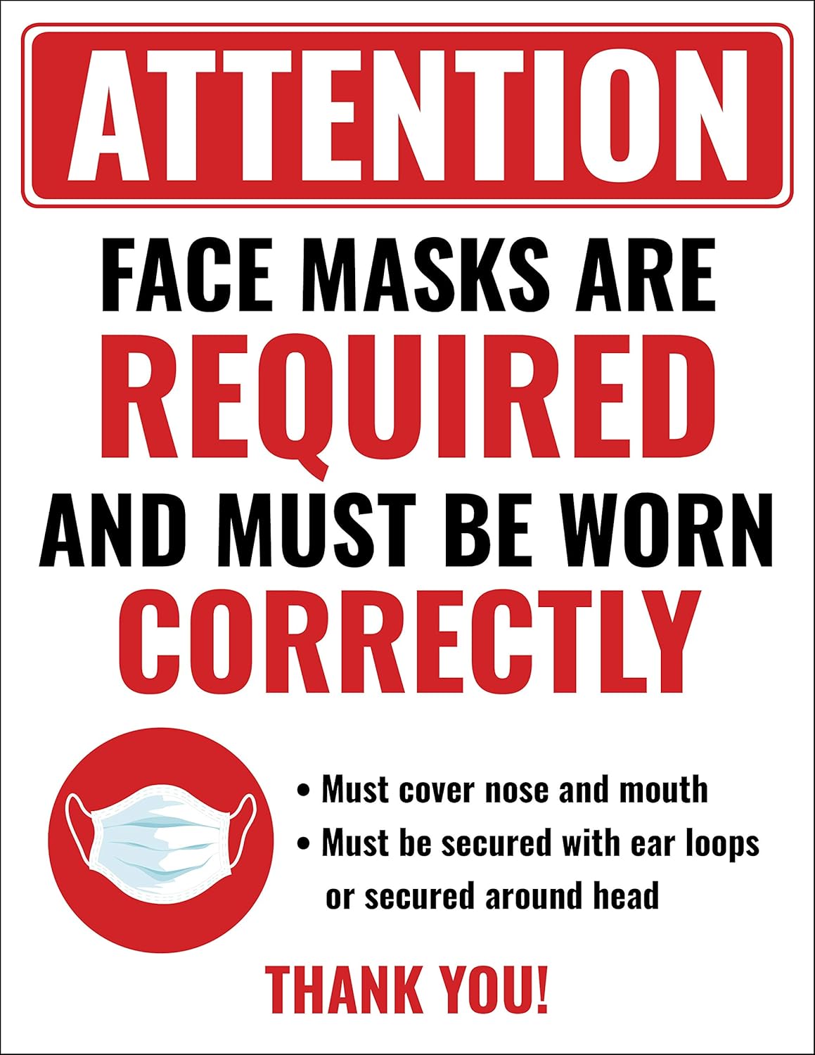 Amazon Com Face Mask Required Sign Please Wear Masks Sign Wear A My