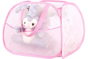 MOOMASS Popup Laundry Basket，collapsible Mesh Laundry Hamper，Folding Pop-Up Laundry Basket .Applicable for College dorm roomLaundry Room or Travel Etc.(Pink)……………