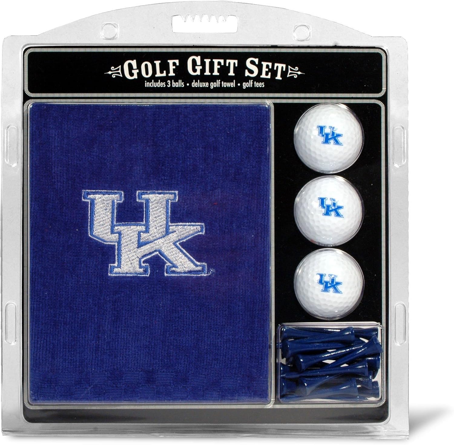 Team Golf NCAA Kentucky Wildcats Gift Set Embroidered Golf Towel, 3 Golf Balls, and 14 Golf Tees 2-3/4" Regulation, Tri-Fold Towel 16" x 22" & 100% Cotton : Sports Fan Golf Towels : Sports & Outdoors