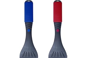 desired tools Snow & Ice Scrapers for Car Windshield - Snow Brush & Frost Removal Tools with Foam Handles, Snow Removal for Car SUV or Truck, Snow Shovel for Car, Scratch Free (Blue & Red 2-Pack)
