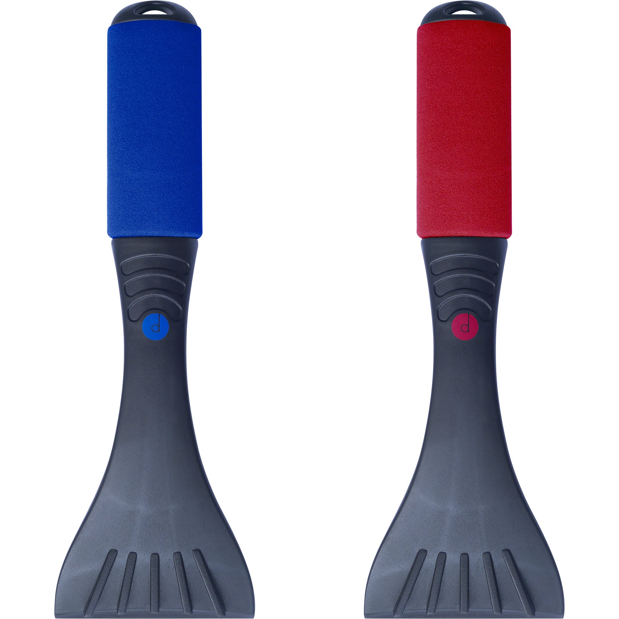 desired tools Snow & Ice Scrapers for Car Windshield - Snow Brush & Frost Removal Tools with Foam Handles, Snow Removal for Car SUV or Truck, Snow Shovel for Car, Scratch Free (Blue & Red 2-Pack)